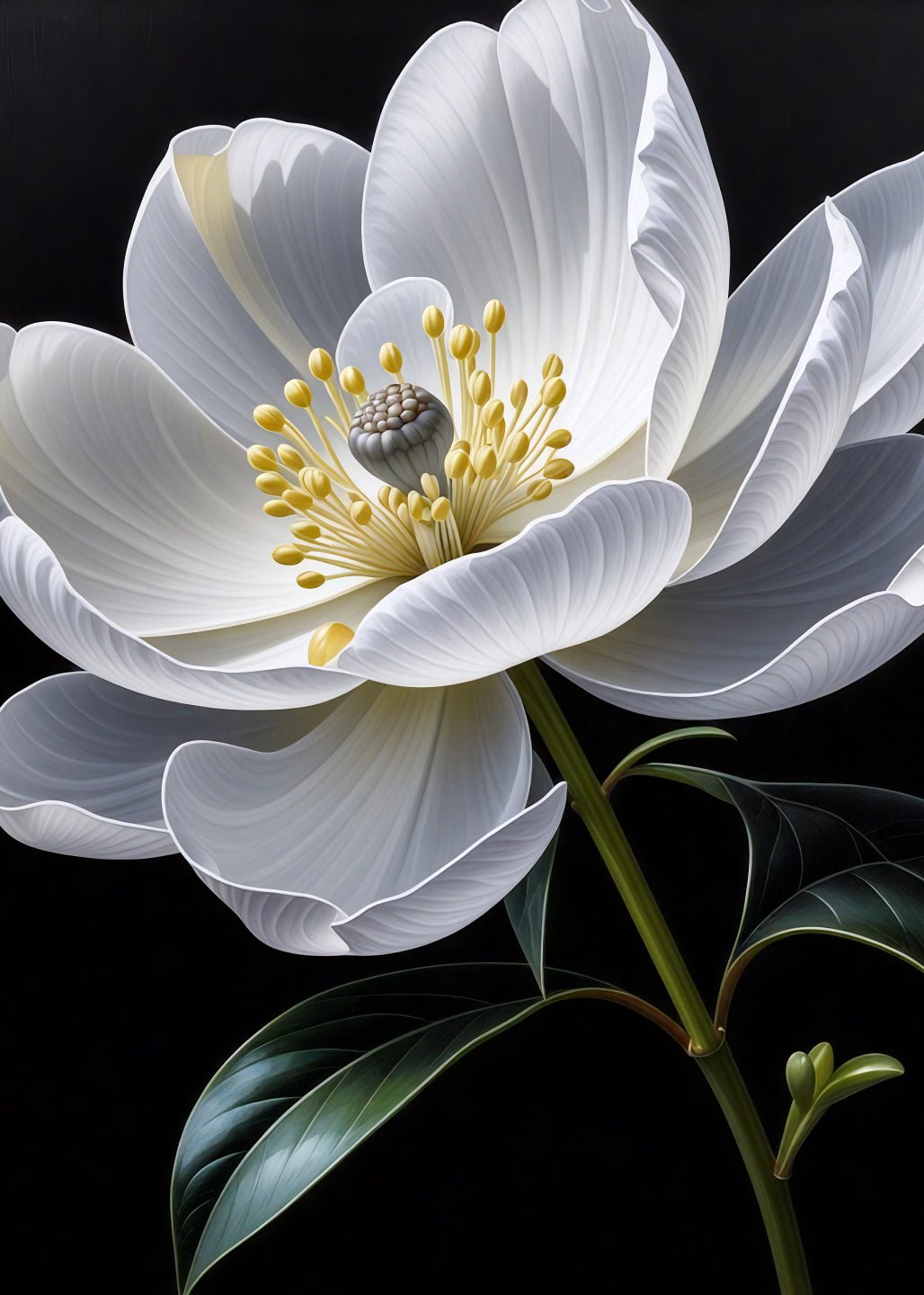 Hyper - Realistic White Flower Art - heyvidashop